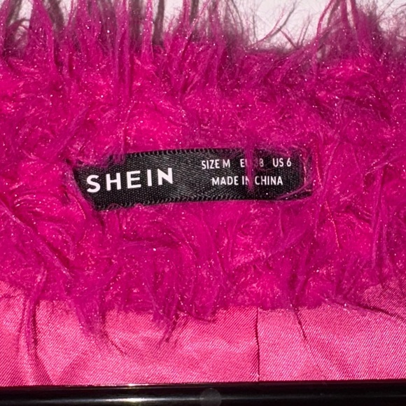 SHEIN Fuchsia Faux Fur Jacket - Picture 3 of 4